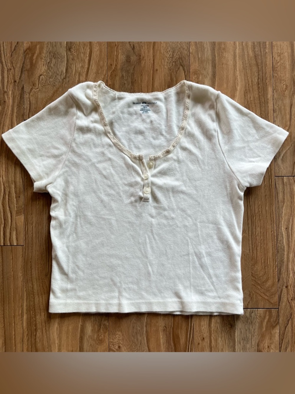 Brandy Melville cotton lace trim top